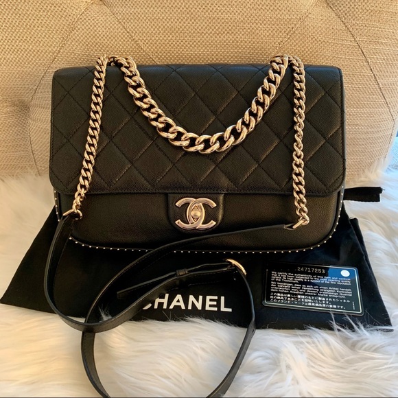 ISO Chanel Caviar Quilted Large Studded Flap Bag - Picture 4 of 16